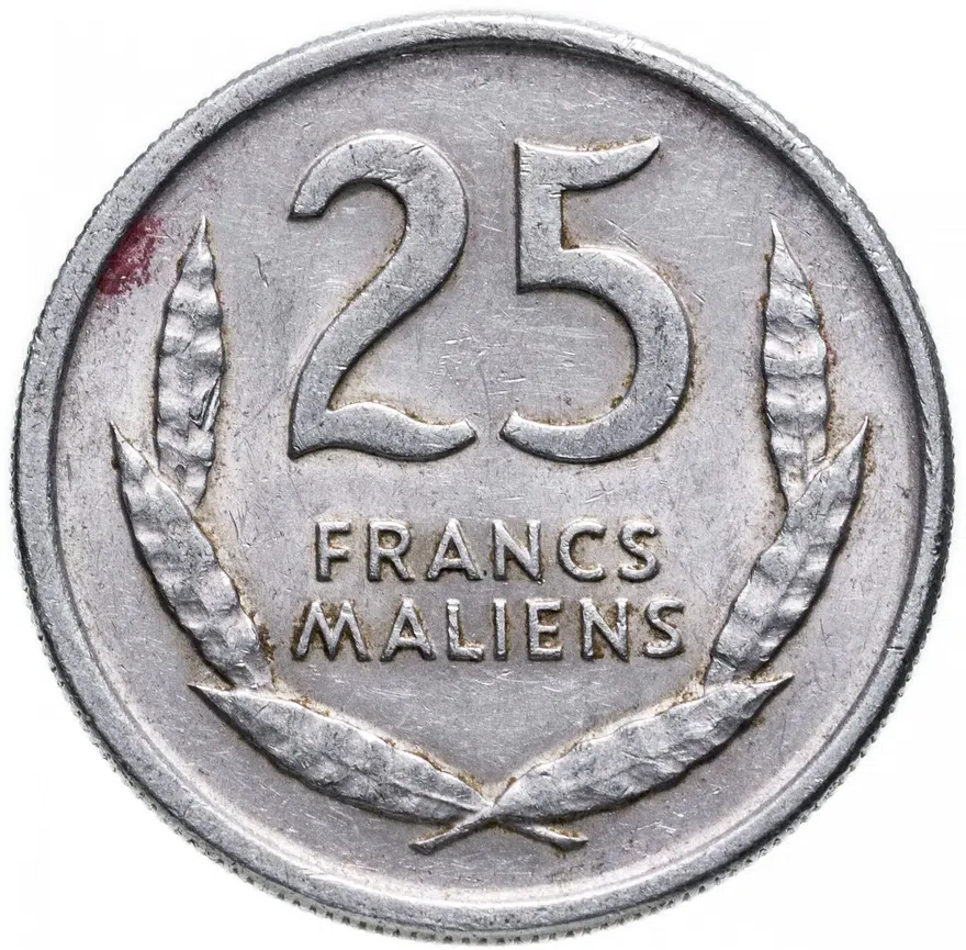 Мали 25 франков (francs) 1961, реверс
