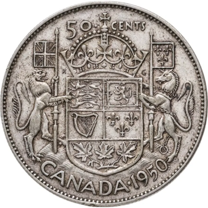 Канада 50 центов (cents) 1950, реверс