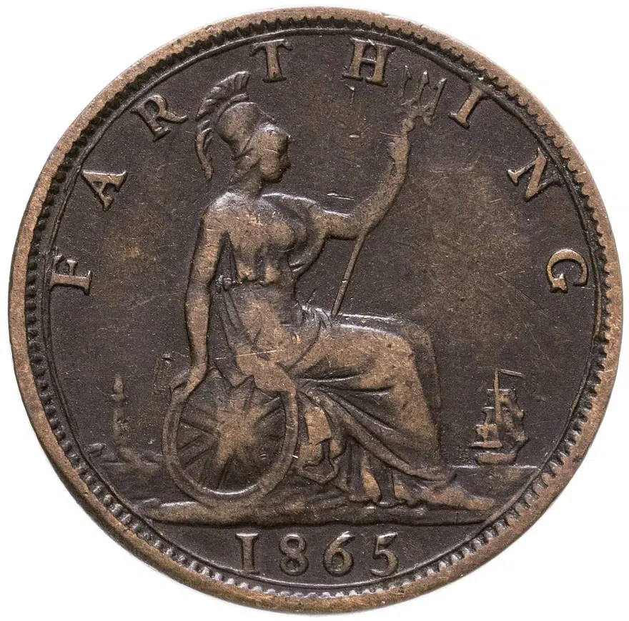 Великобритания 1 фартинг (farthing) 1865, реверс