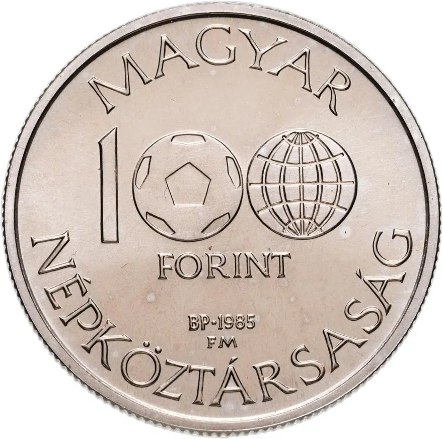 Венгрия 100 форинтов (forint) 1985 Чемпионат мира по футболу 1986 - Национальные мексиканские артефакты, аверс