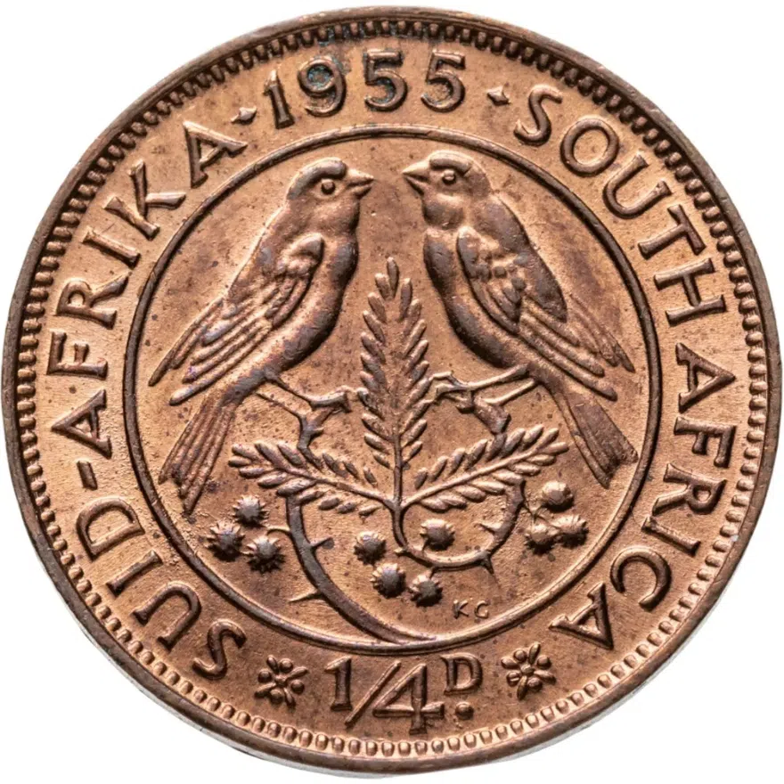 ЮАР 1/4 пенни (penny) 1955, реверс
