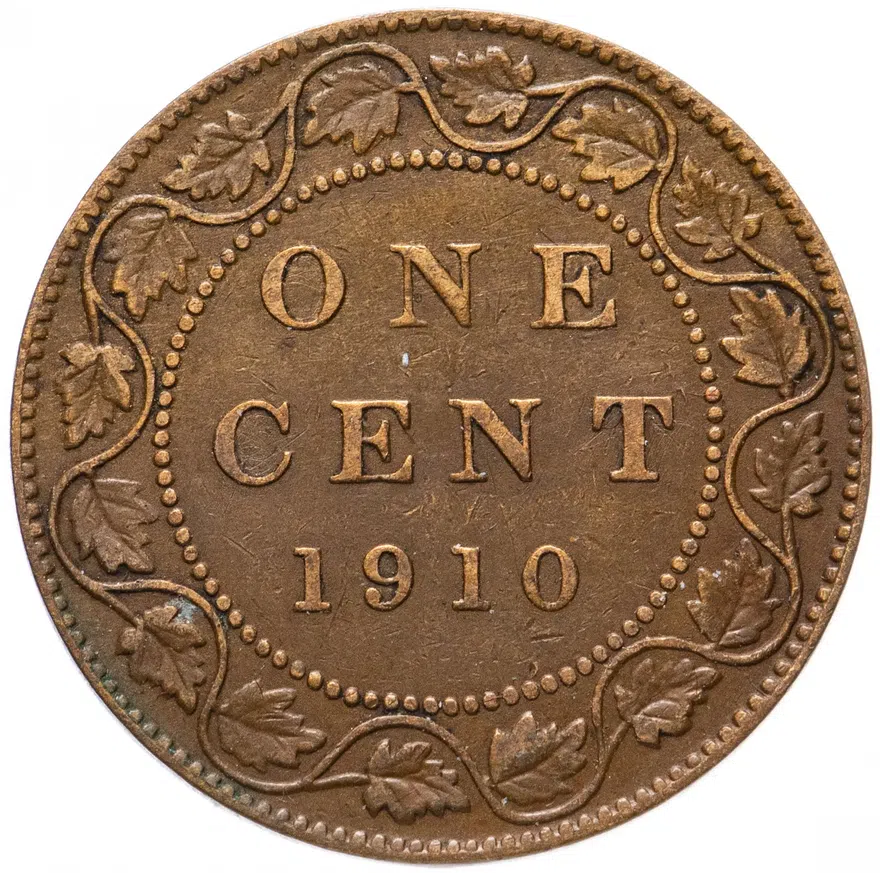 Канада 1 цент 1910, реверс