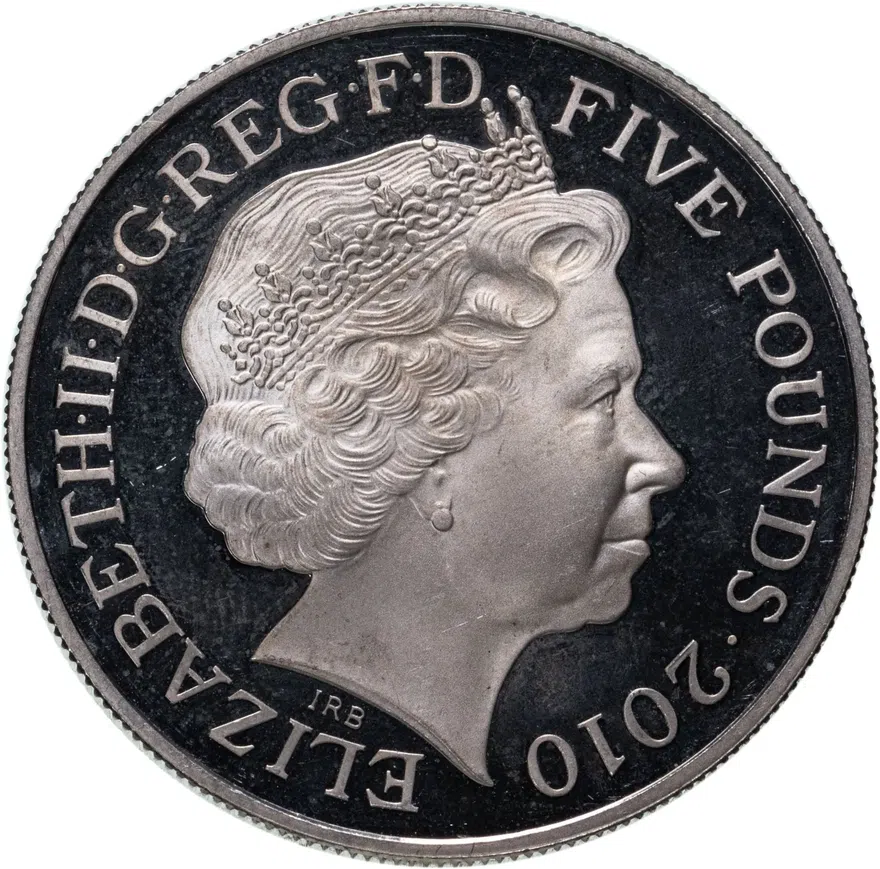Великобритания 5 фунтов (pounds) 2010  XXX летние Олимпийские Игры. Празднование в Британии - Британская фауна, реверс