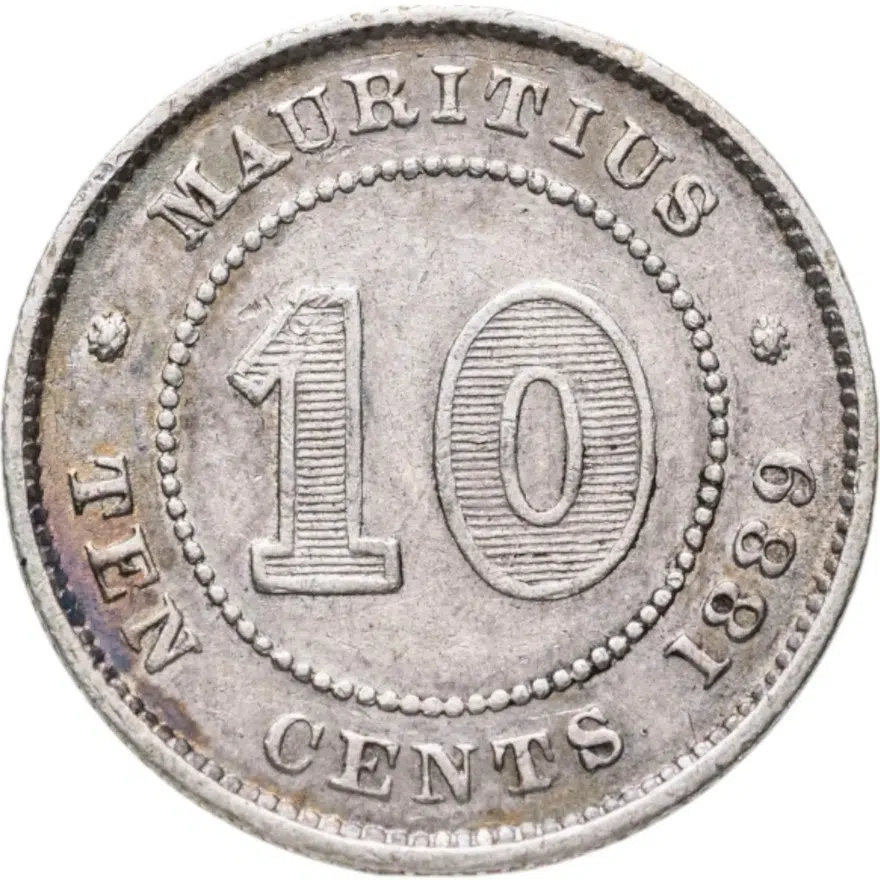 Маврикий 10 центов (cents) 1889