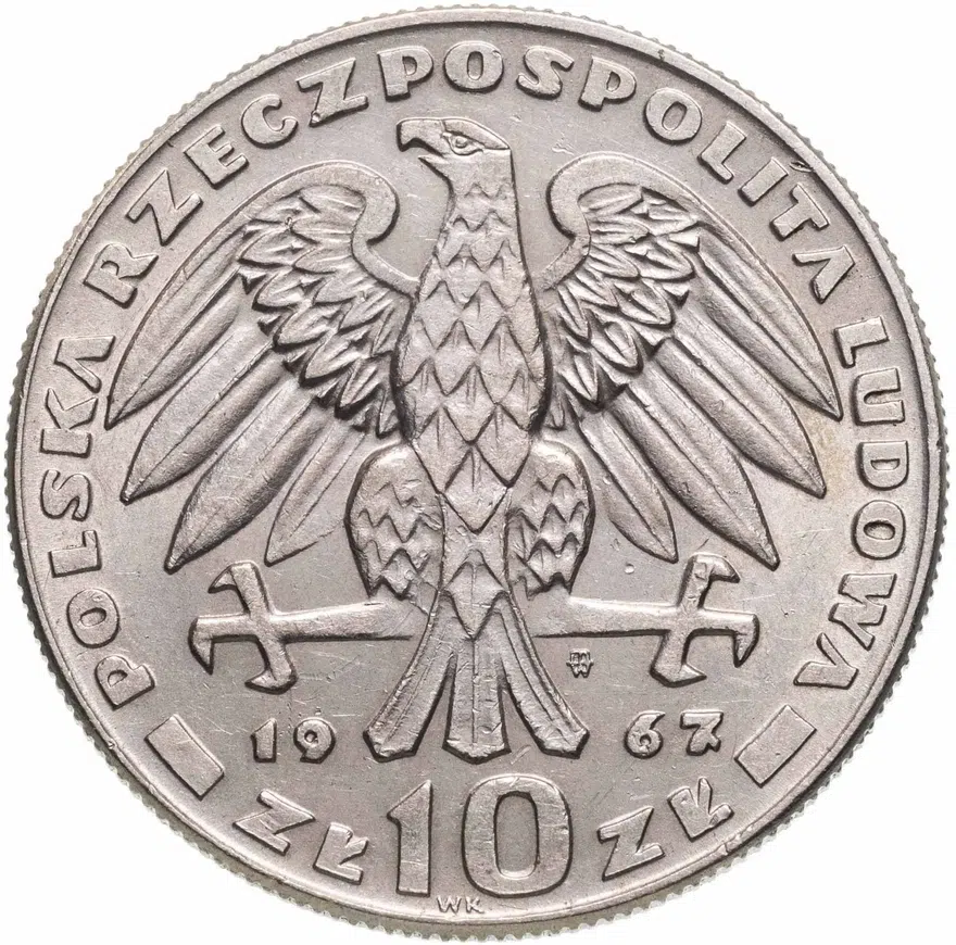Польша 10 злотых (zlotych) 1967  20 лет со дня смерти Кароля Сверчевского, реверс