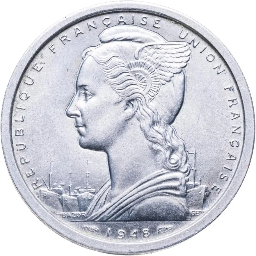 Французская Экваториальная Африка 2 франка (francs) 1948, реверс