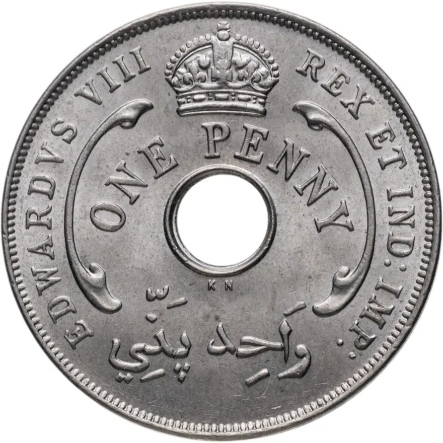 Британская Западная Африка  1 пенни (penny) 1936 KN Эдуард VIII, реверс
