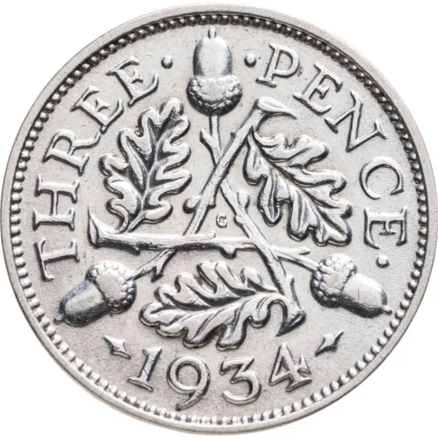 Великобритания 3 пенса (pence) 1934, реверс