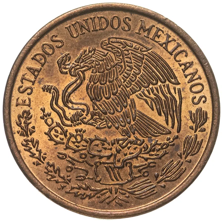 Мексика 20 сентаво (centavos) 1973, реверс