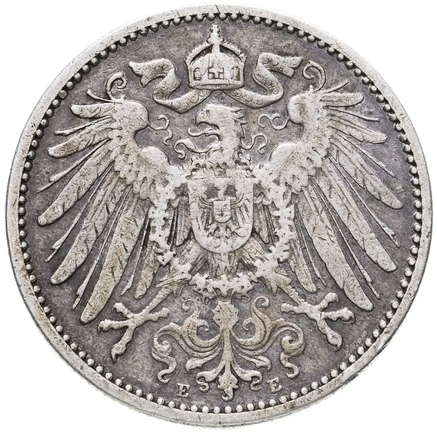 Германия (Империя) 1 марка (mark) 1901 E, реверс