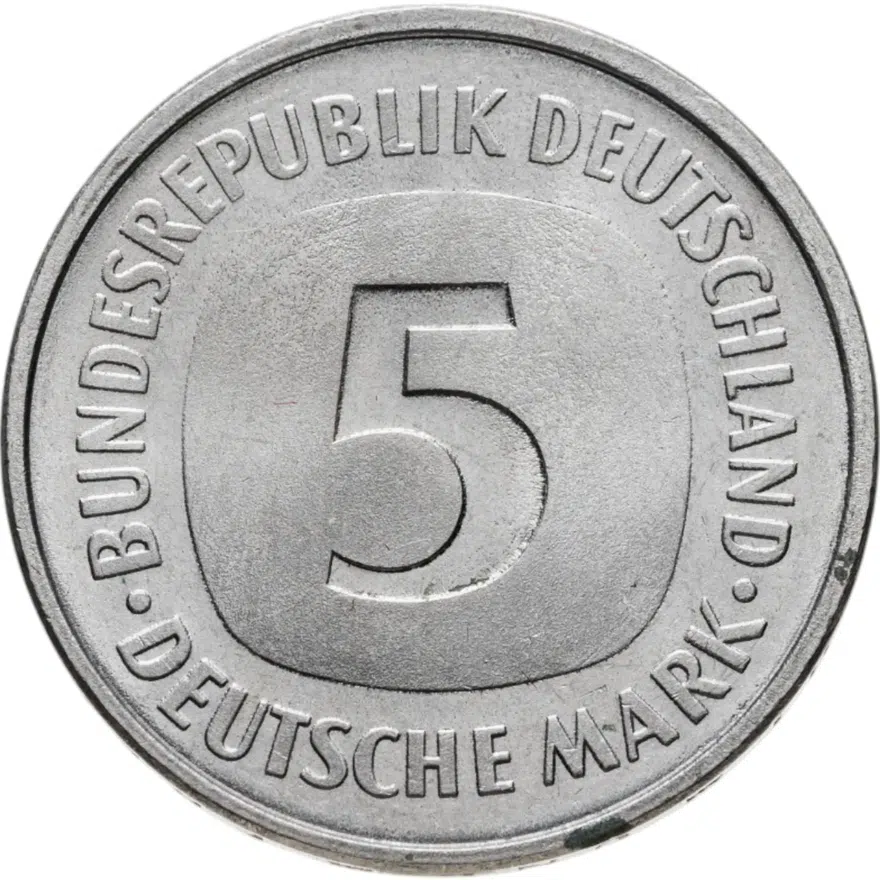 Германия (ФРГ) 5 марок 1975 F