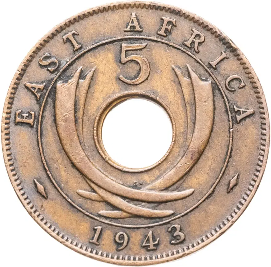 Британская Восточная Африка 5 центов 1943