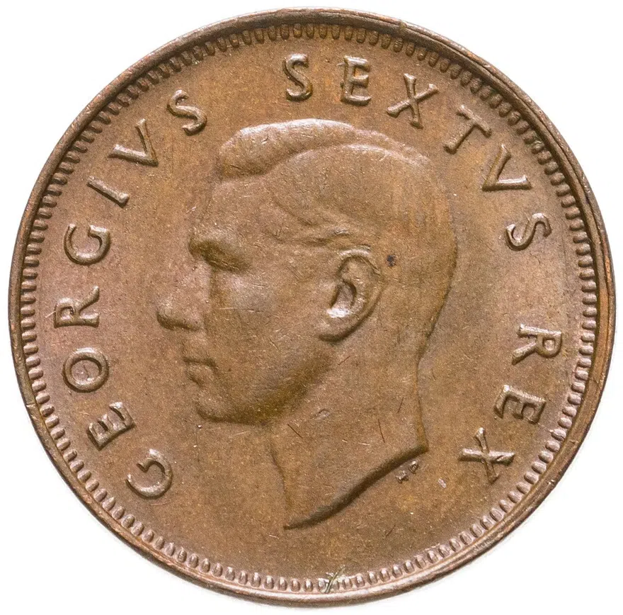ЮАР 1/4 пенни (penny) 1952, реверс