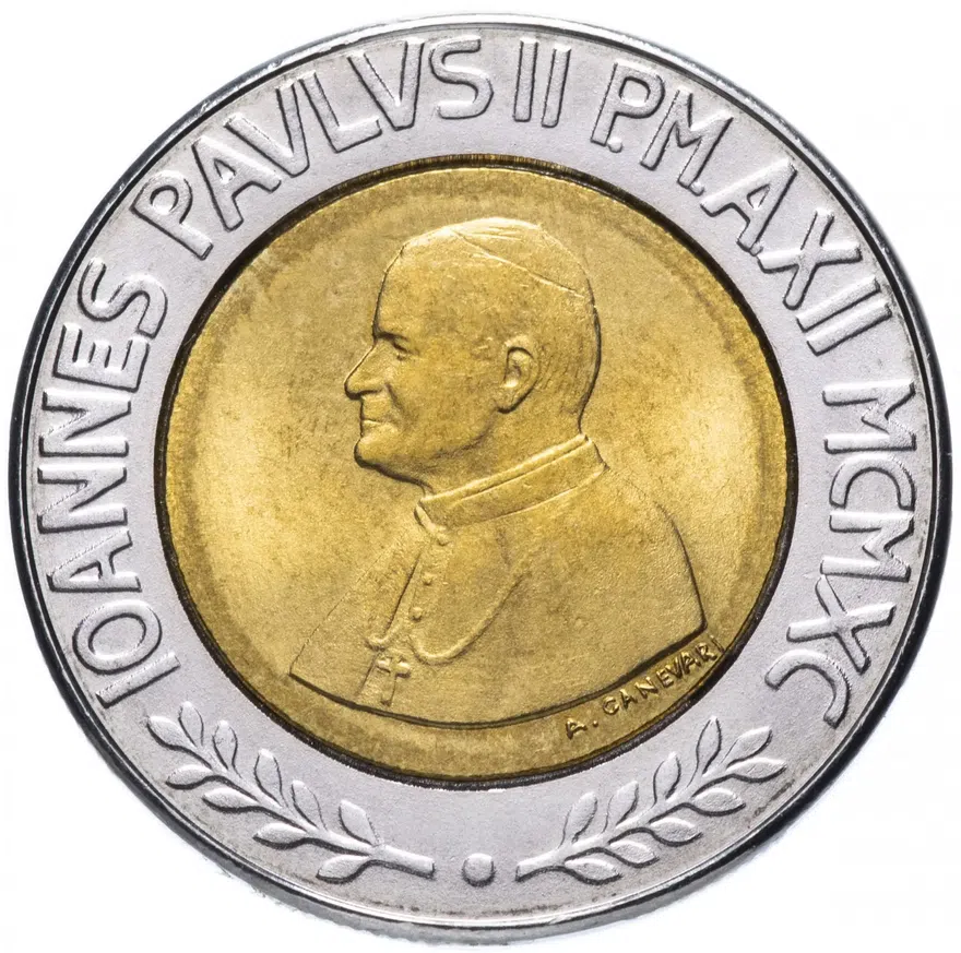 Ватикан 500 лир (lire) 1990