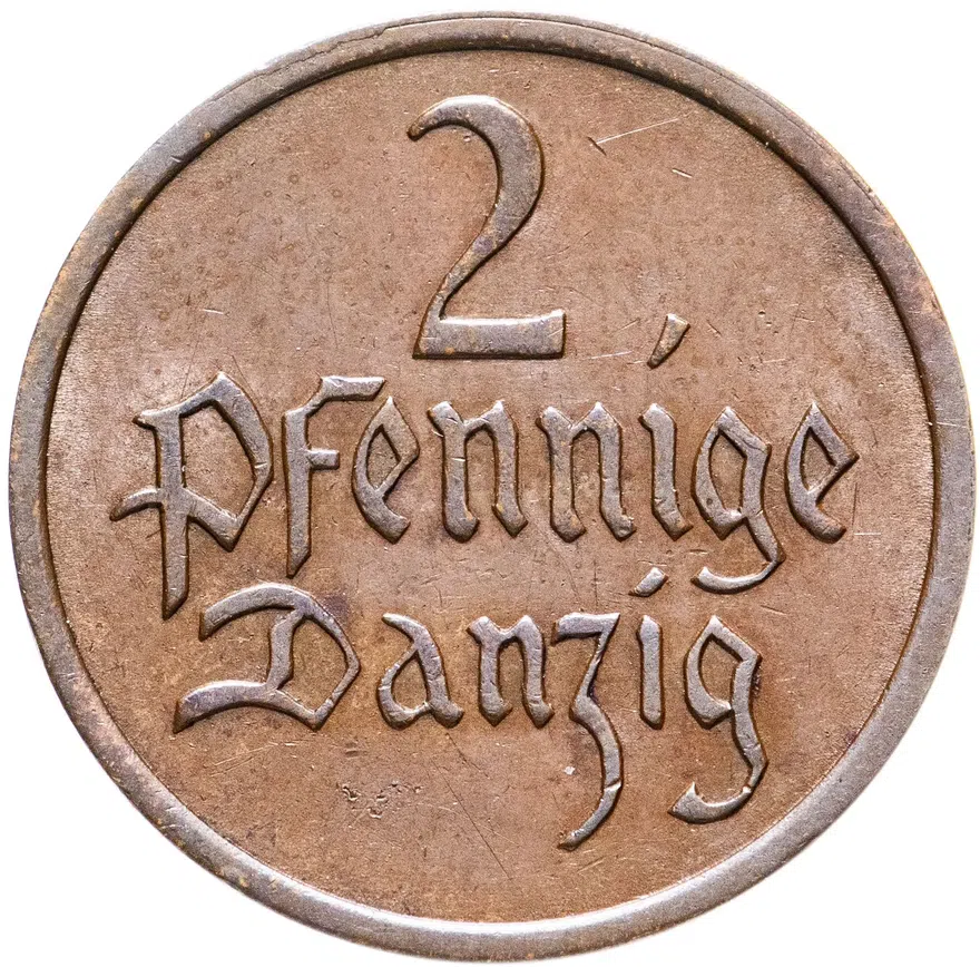 Данциг 2 пфеннига (pfennig) 1937