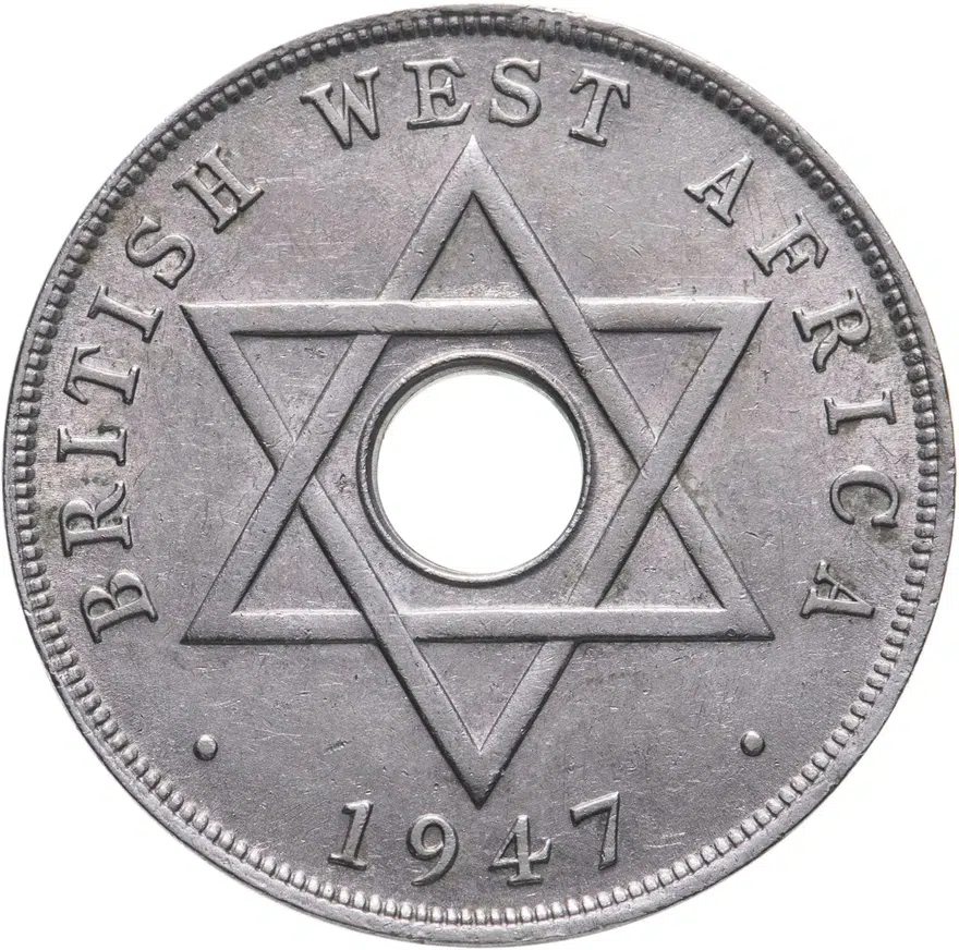 Британская Западная Африка 1 пенни 1947 SA, реверс