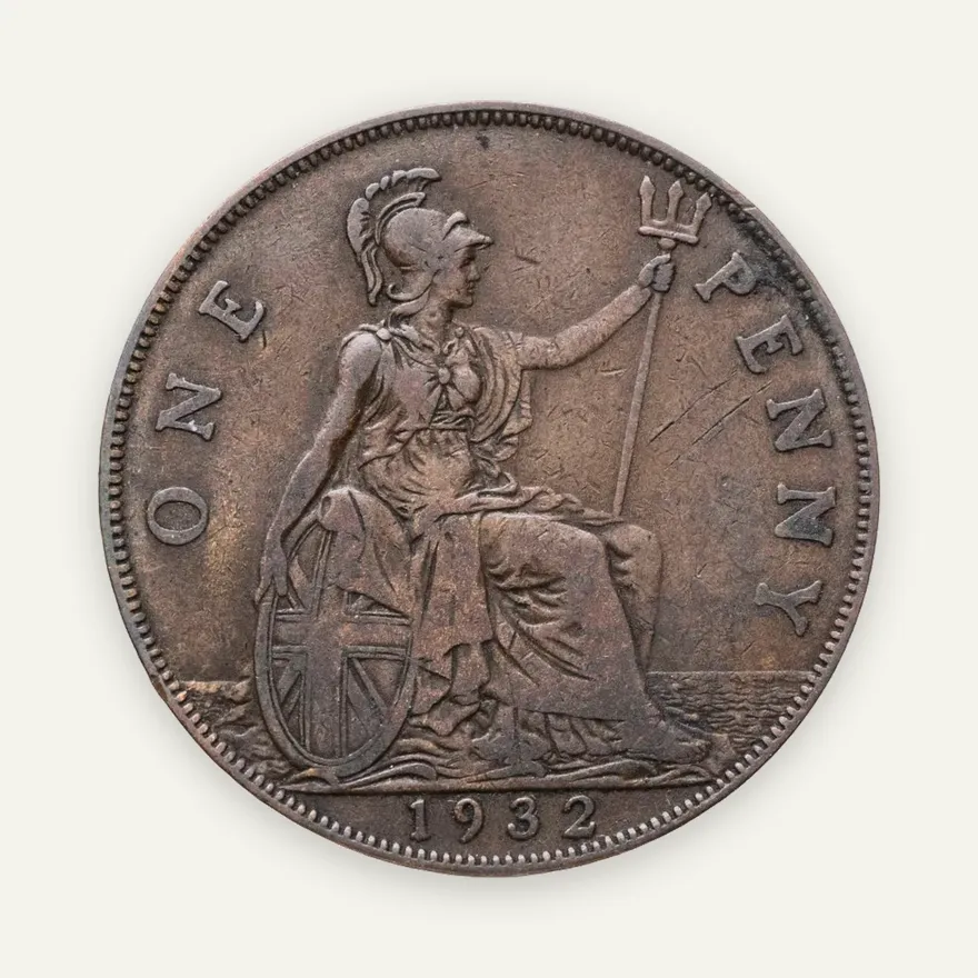 Великобритания 1 пенни (penny) 1932, реверс