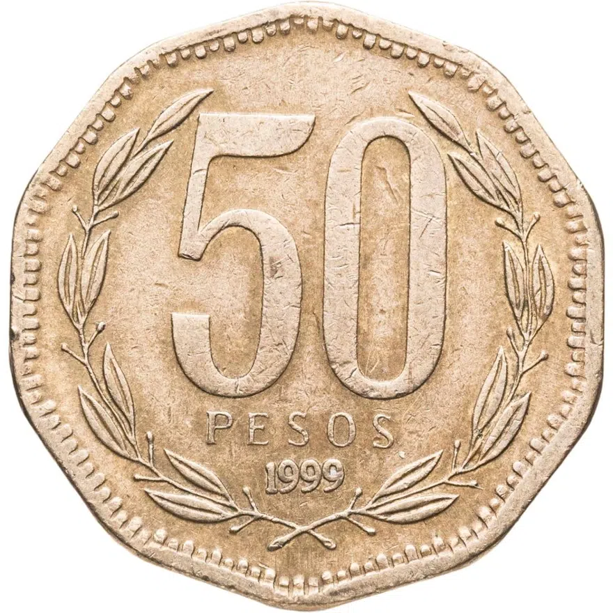 Чили 50 песо (pesos) 1999