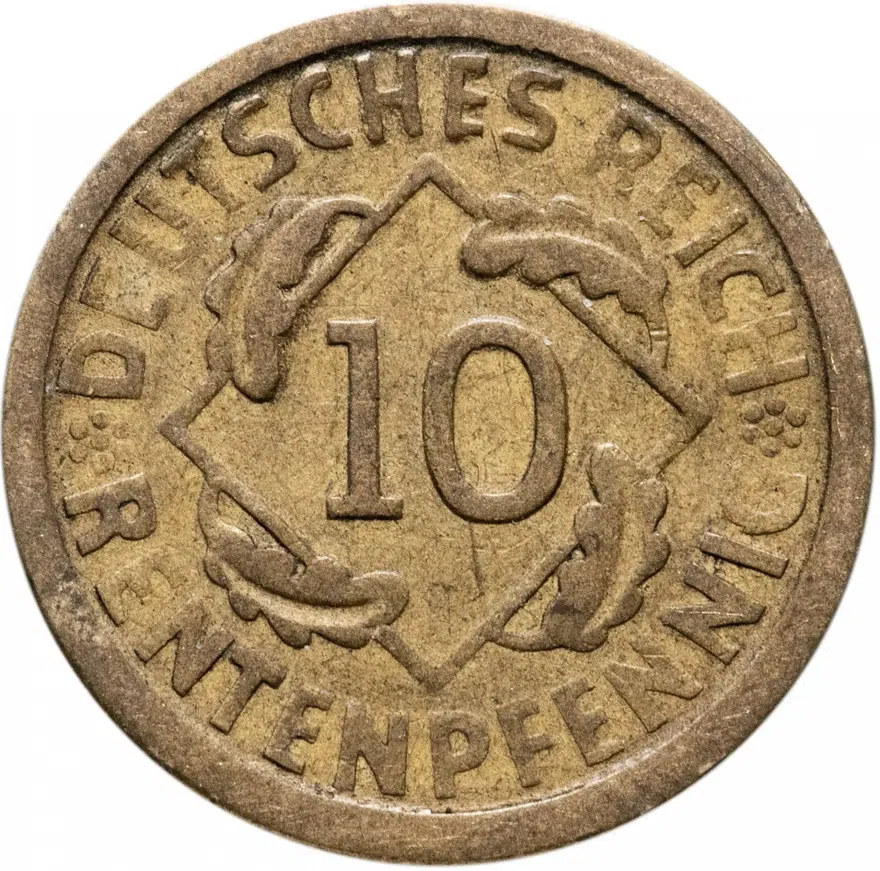 Германия 10 рейхспфеннигов (reichspfennig) 1924 "A"