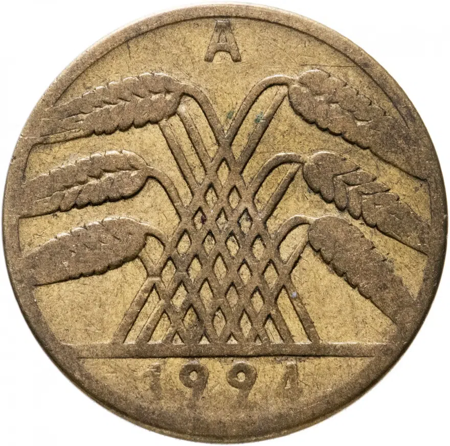 Германия 10 рейхспфеннигов (reichspfennig) 1924 "A", реверс