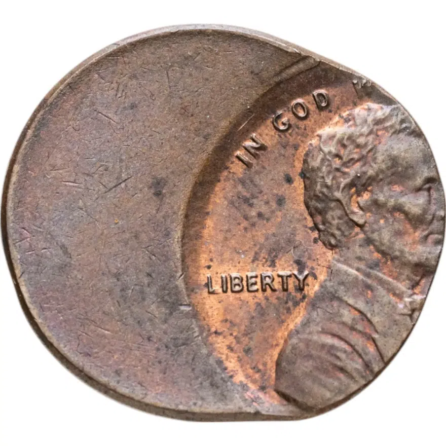 США 1 цент (cent) 1983  Мемориал Линкольна (Lincoln Memorial Cent) без обозначения монетного двора, БРАК смещение, аверс