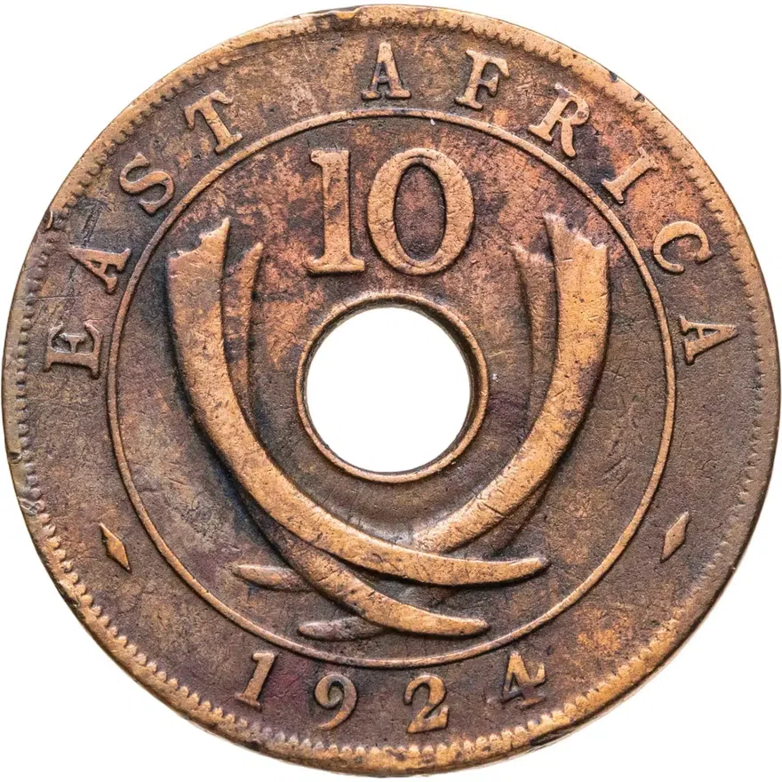 Британская Восточная Африка 10 центов (cents) 1924, аверс