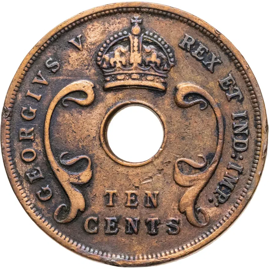Британская Восточная Африка 10 центов (cents) 1924, реверс