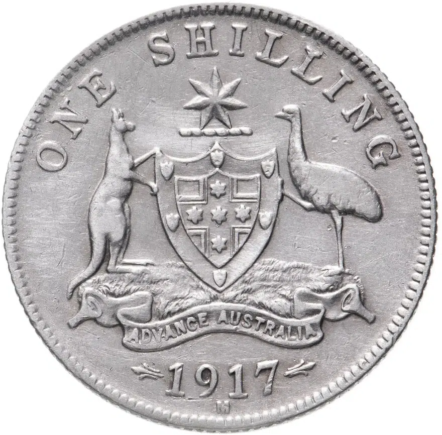 Австралия 1 шиллинг (shilling) 1917, реверс
