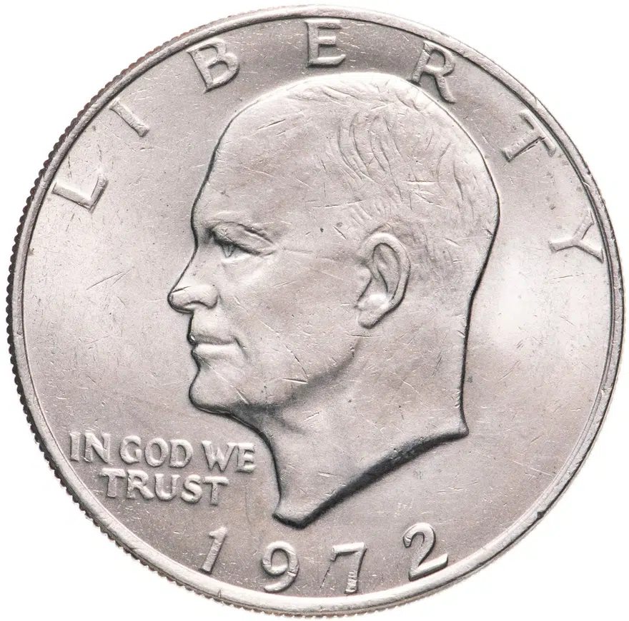 США 1 доллар (dollar) 1972  доллар Эйзенхауэра без обозначения монетного двора, реверс