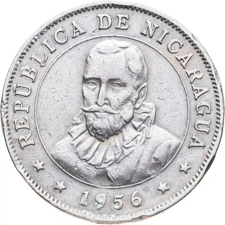 Никарагуа 50 сентаво (centavos) 1956, реверс