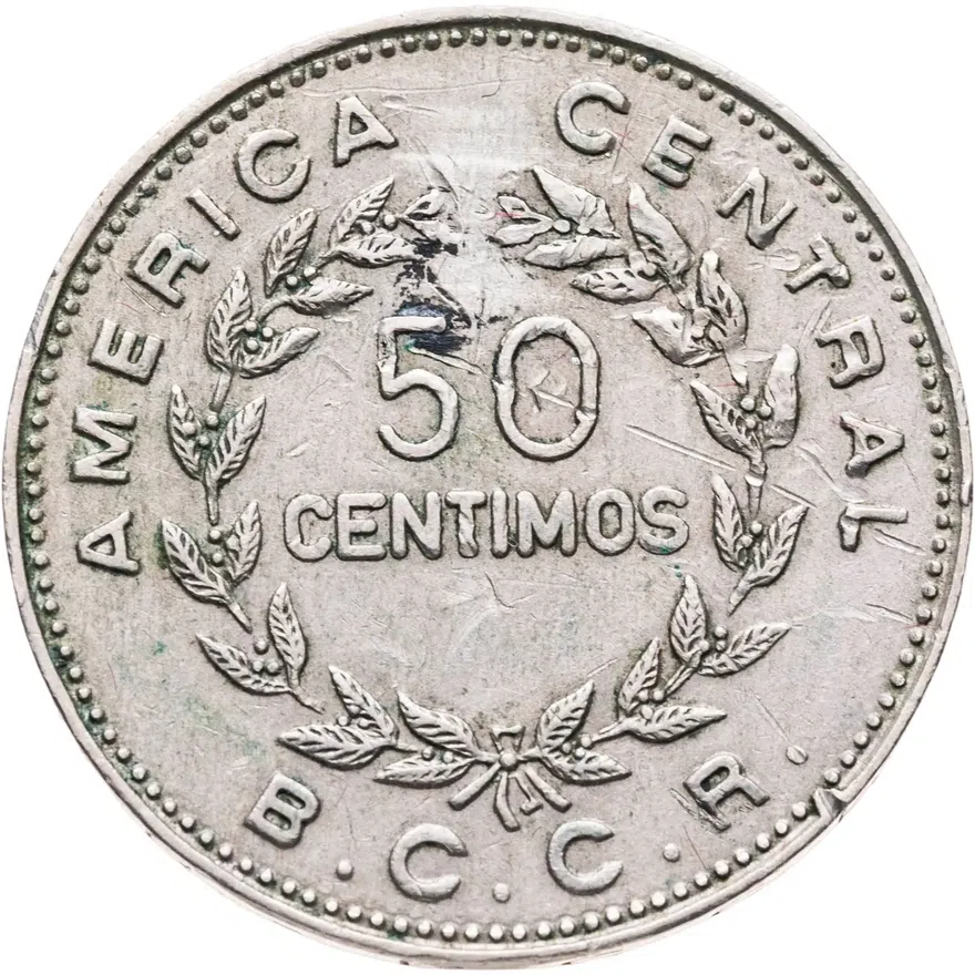 Коста-Рика 50 сентимо (centimos) 1972, аверс