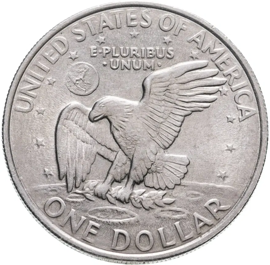 США 1 доллар (dollar) 1971 D доллар Эйзенхауэра знак монетного двора "D" - Денвер, реверс