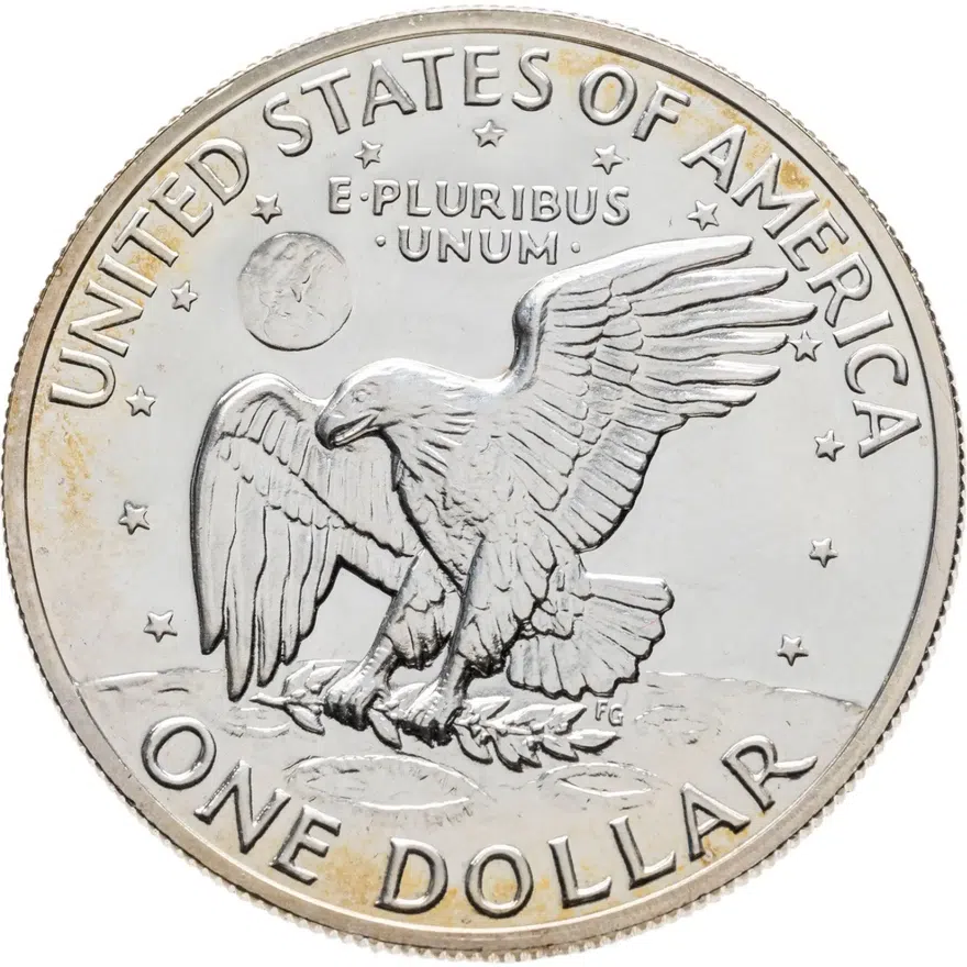 США 1 доллар (dollar) 1971 S доллар Эйзенхауэра серебро, знак монетного двора "S" - Сан-Франциско, реверс