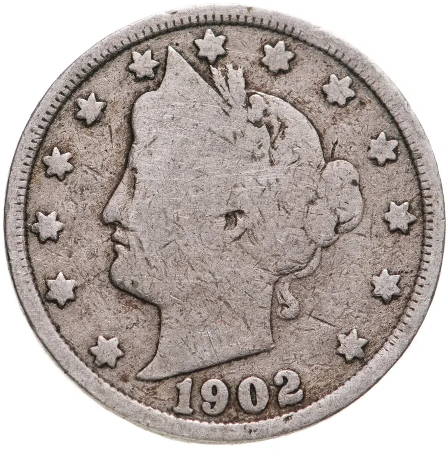 США 5 центов (cents) 1902  Liberty Nickel