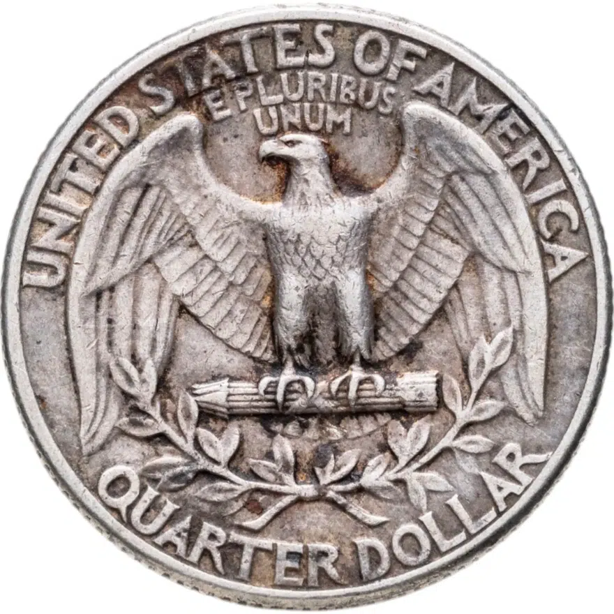 США 25 центов (квотер, 1/4 доллара, quarter dollar) 1937  Washington Quarter Без отметки монетного двора, реверс