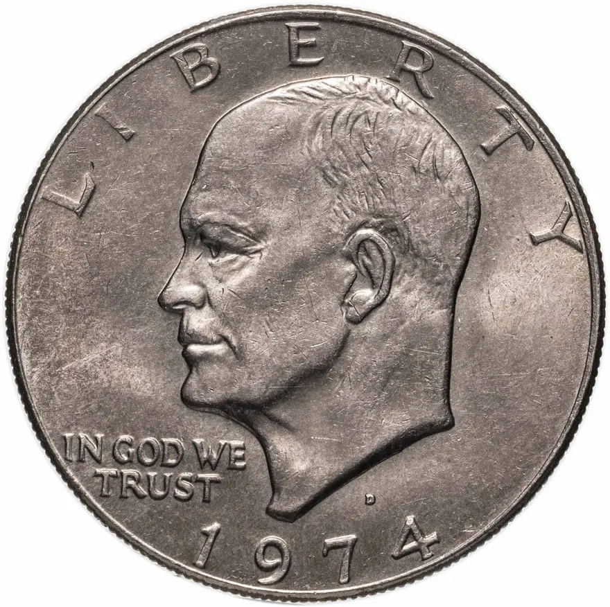 США 1 доллар (dollar) 1974 знак монетного двора "D" - Денвер