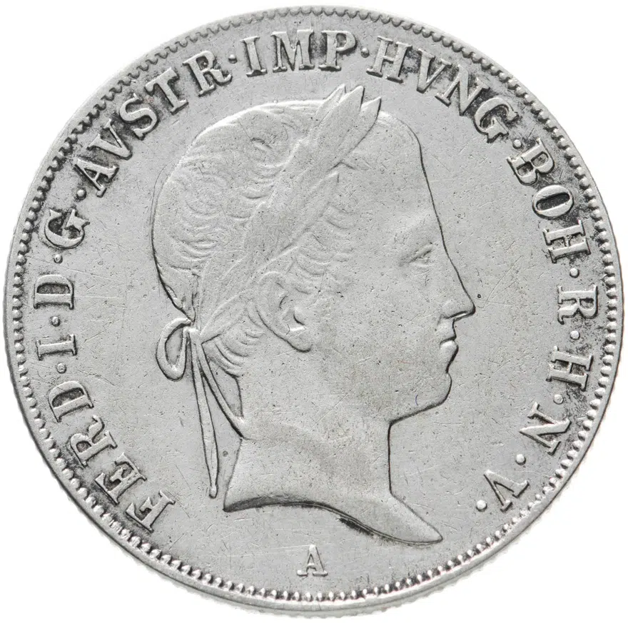 Австрия 20 крейцеров (kreuzer) 1842, знак монетного двора "А" - Вена, аверс