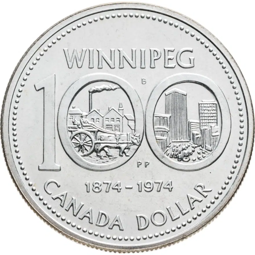 Канада 1 dollar (доллар) 1974 "100 лет Виннипегу"