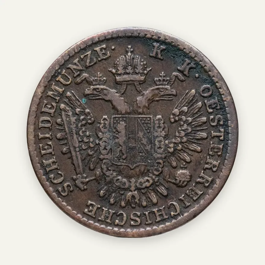 Австрия 1/2 крейцера (kreuzer) 1851 A, реверс