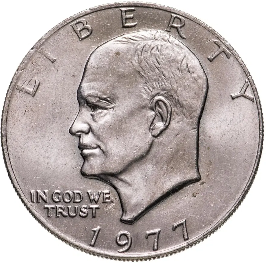 США 1 доллар  (dollar) 1977 Эйзенхауэр, без знака монетного двора (P)