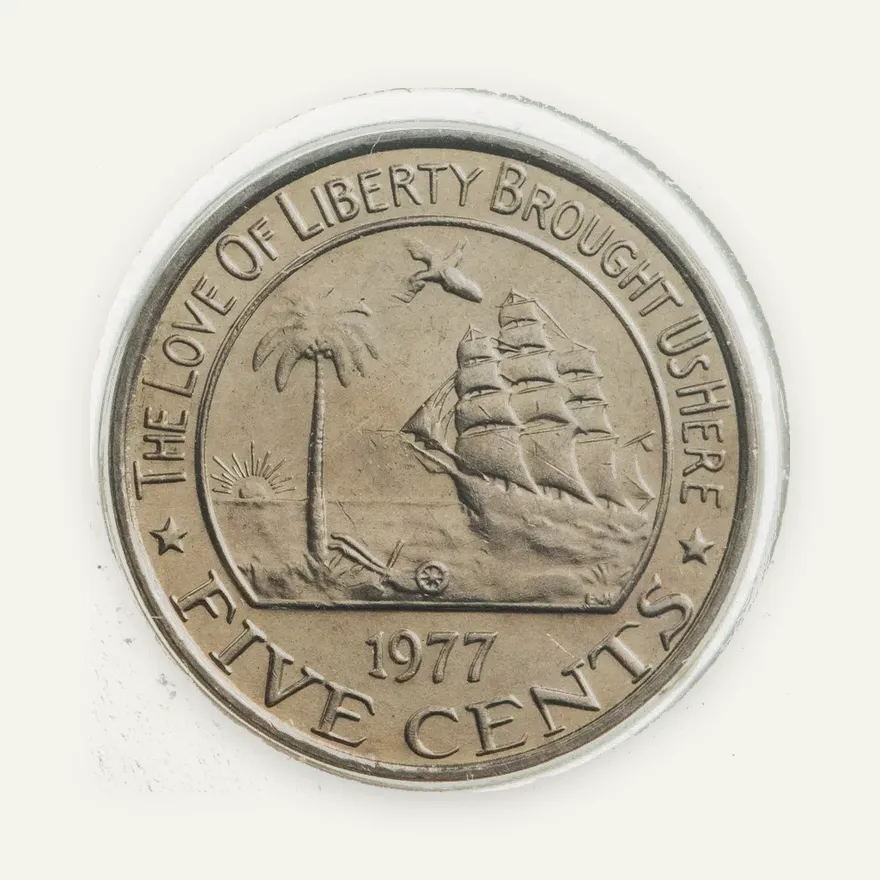 Либерия 5 центов (cents) 1977, реверс