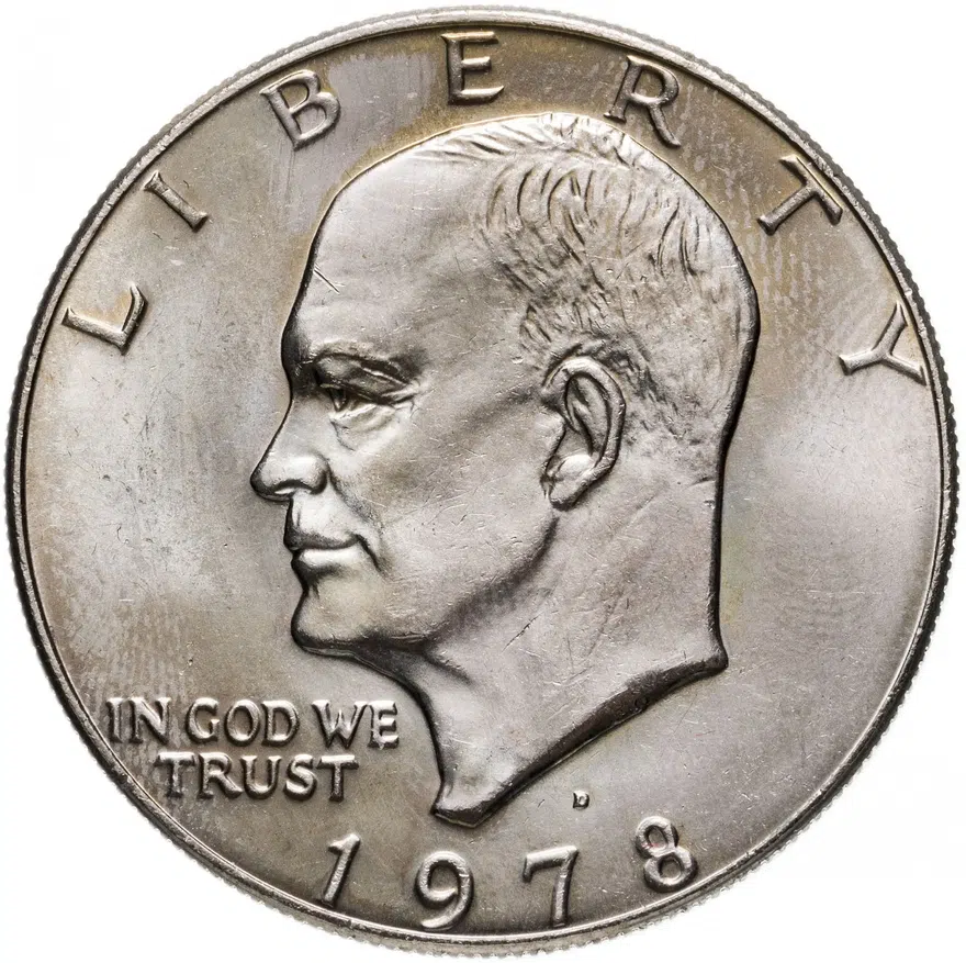 США 1 доллар (dollar) 1978 D доллар Эйзенхауэра знак монетного двора "D" - Денвер