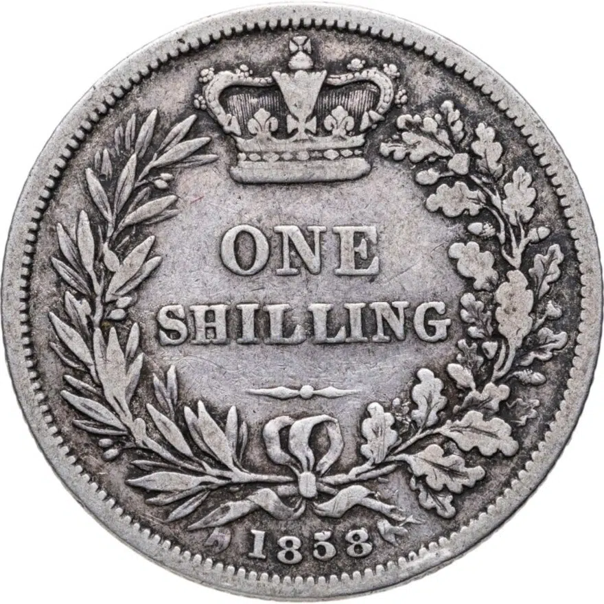 Великобритания 1 шиллинг (shilling) 1858, реверс
