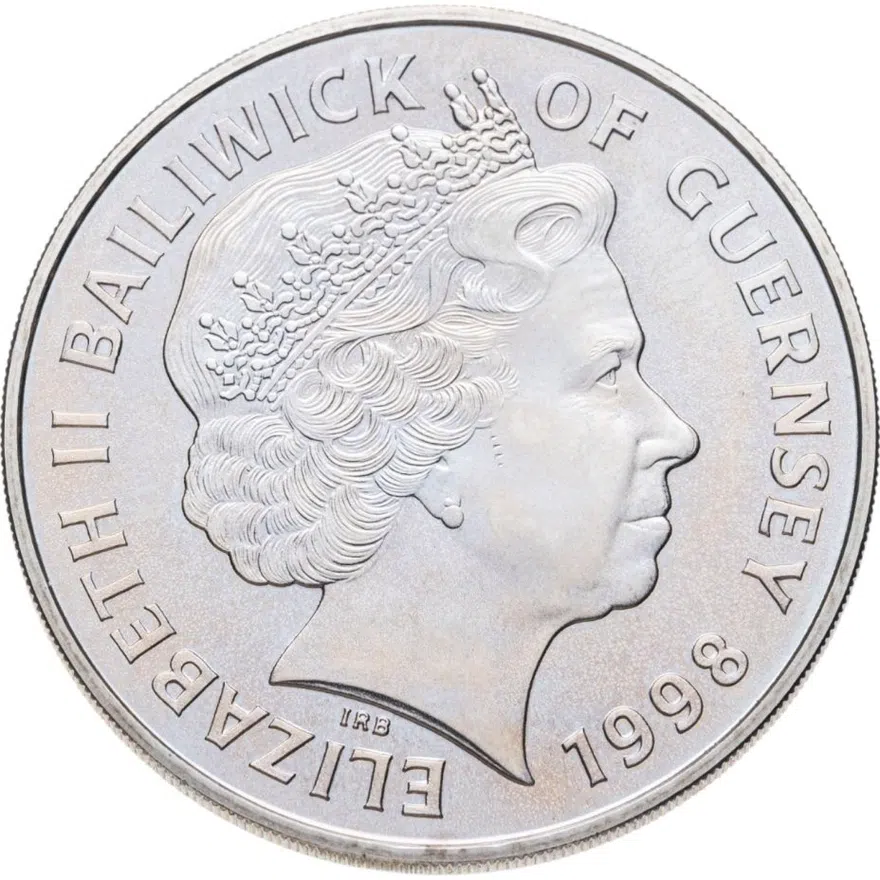 Гернси 5 фунтов (pounds) 1998 "80 лет Королевским ВВС"