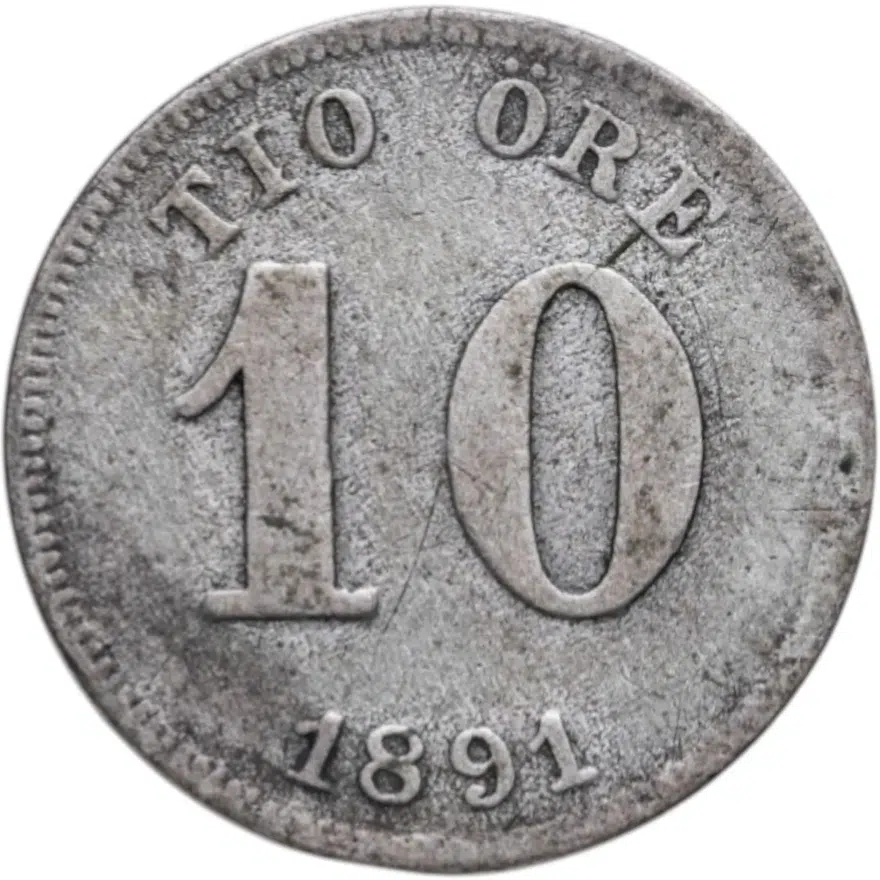 Швеция 10 эре (ore) 1891
