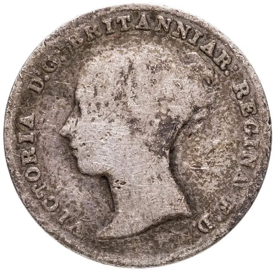 Великобритания 3 пенса 1865, реверс
