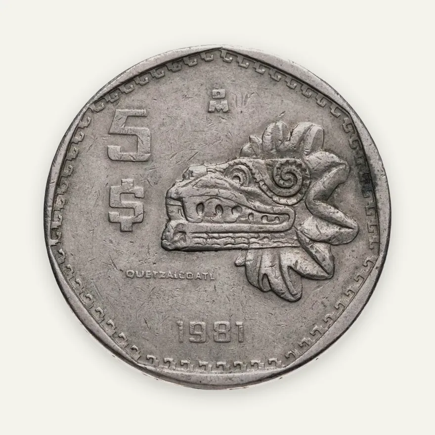 Мексика 5 песо (pesos) 1981, аверс
