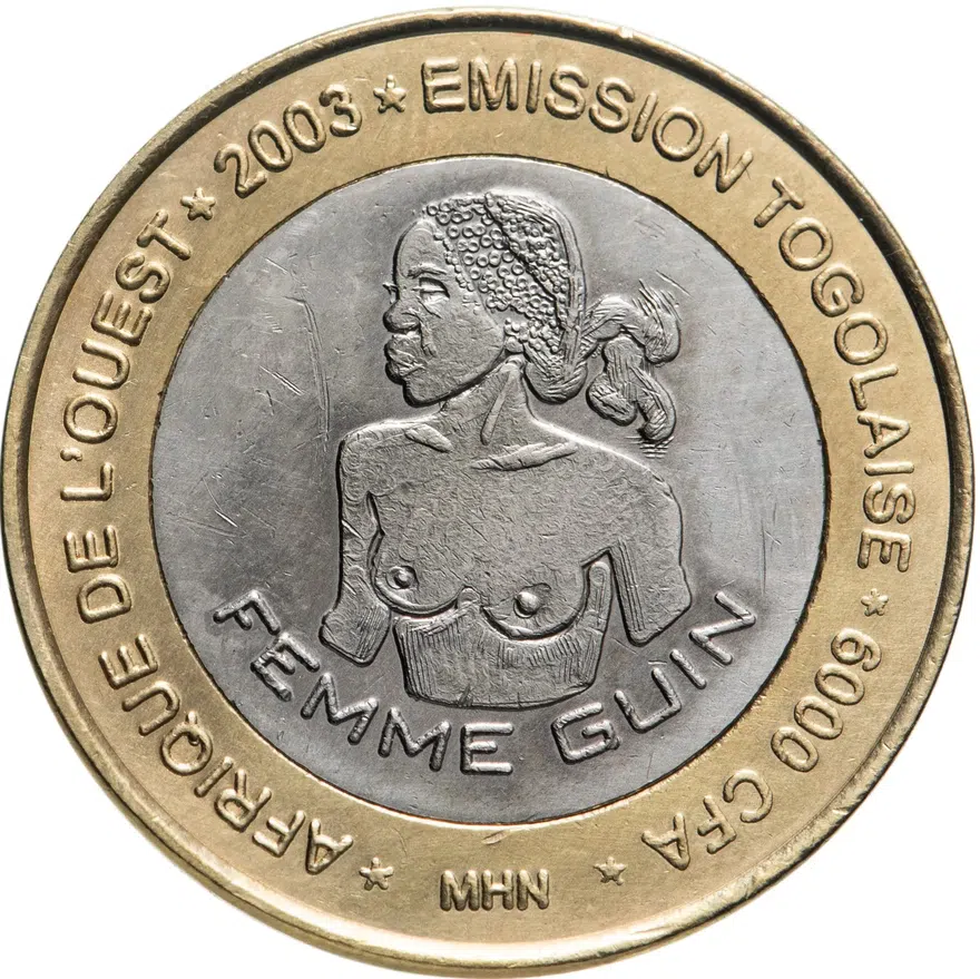 Того 6000 франков (francs) 2003  Гвинейская женщина