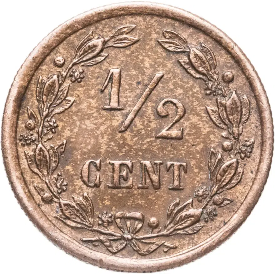 Нидерланды 1/2 цента (cent) 1901