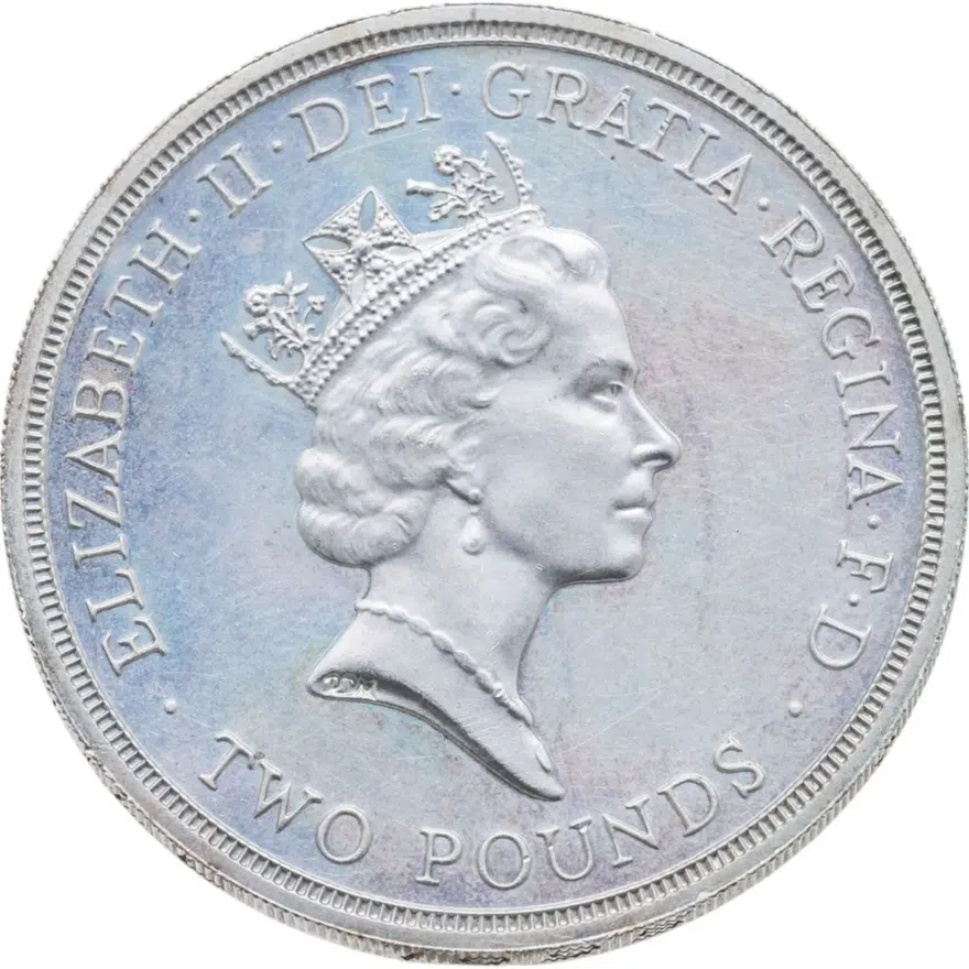 Великобритания 2 фунта (pounds) 1995 Proof 50 лет со дня окончания Второй Мировой Войны, реверс